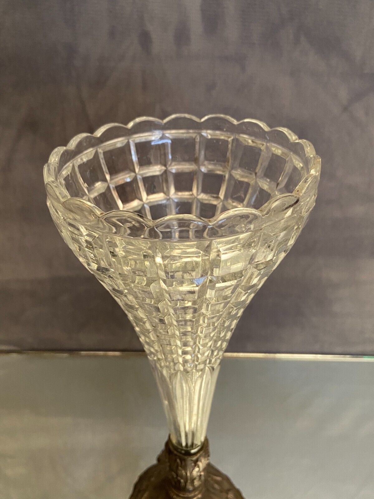 Vase bouquet cone cut crystal Baccarat Saint Louis late nineteenth early twentieth