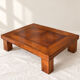Grande table basse extensible en merisier & loupe de noyer – 1996