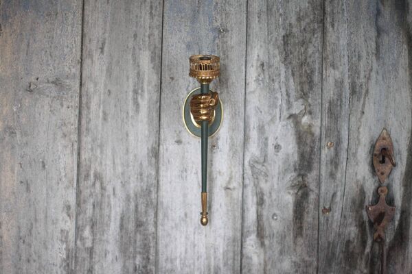 Applique bronze Lucien Gau vintage, applique murale, applique main vintage