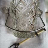 Crystal ice bucket with pliers