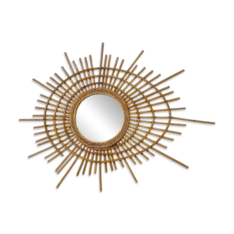 Ortf rattan sun mirror from the 60s