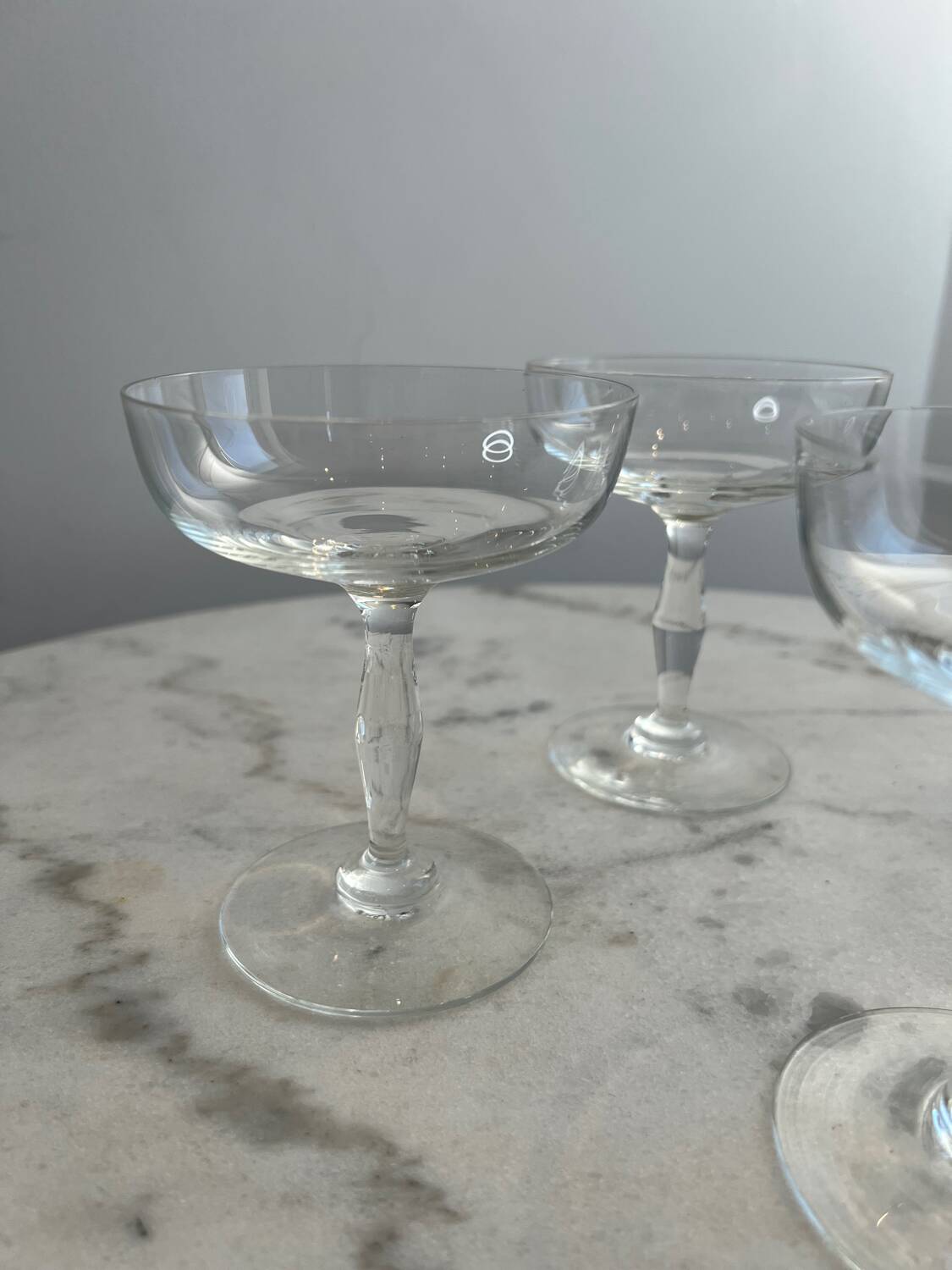 Set of 4 vintage stemmed glasses
