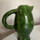 XL vase pitcher in green glazed clay Vallauris 1960