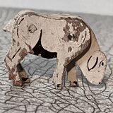 Wooden figurine, farm animals, the sheep. Vintage toy.