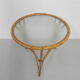 Bamboo coffee table with round glass top