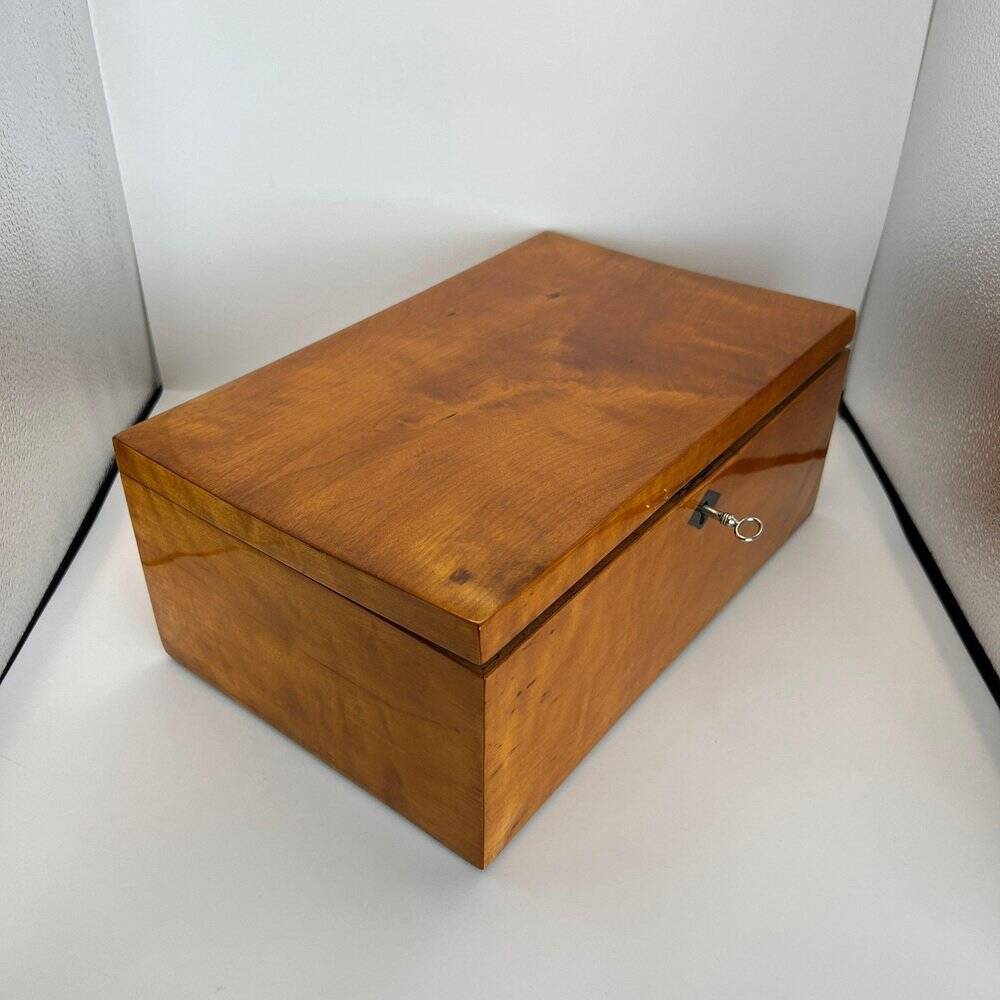 Late Biedermeier Box in Solid Birch, Northern Germany, 1840
