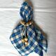 Serviette de table bistrot, carreaux bleus