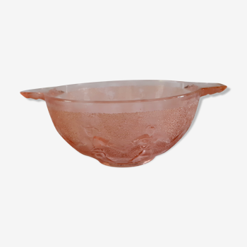 Bowl glass depression pink breton motif