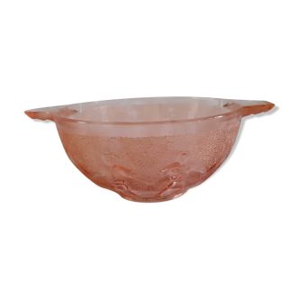 Bowl glass depression pink breton motif