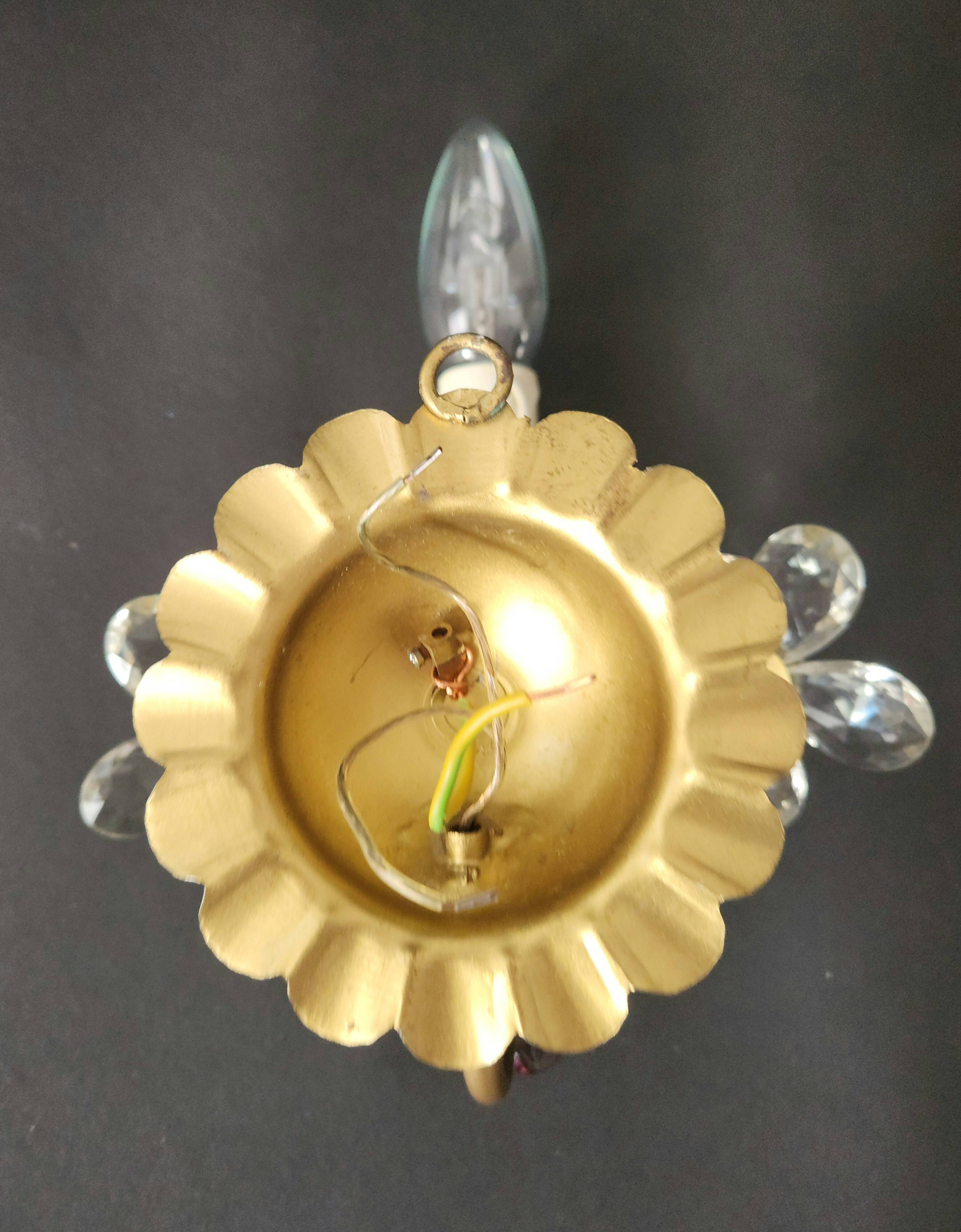 Set vergoldet Wandlampe Murano Kristall