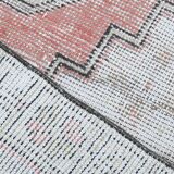 Tapis turc Antique en laine fait à la main, 4x9 nuances de rouge et jaune, 129x267Cm