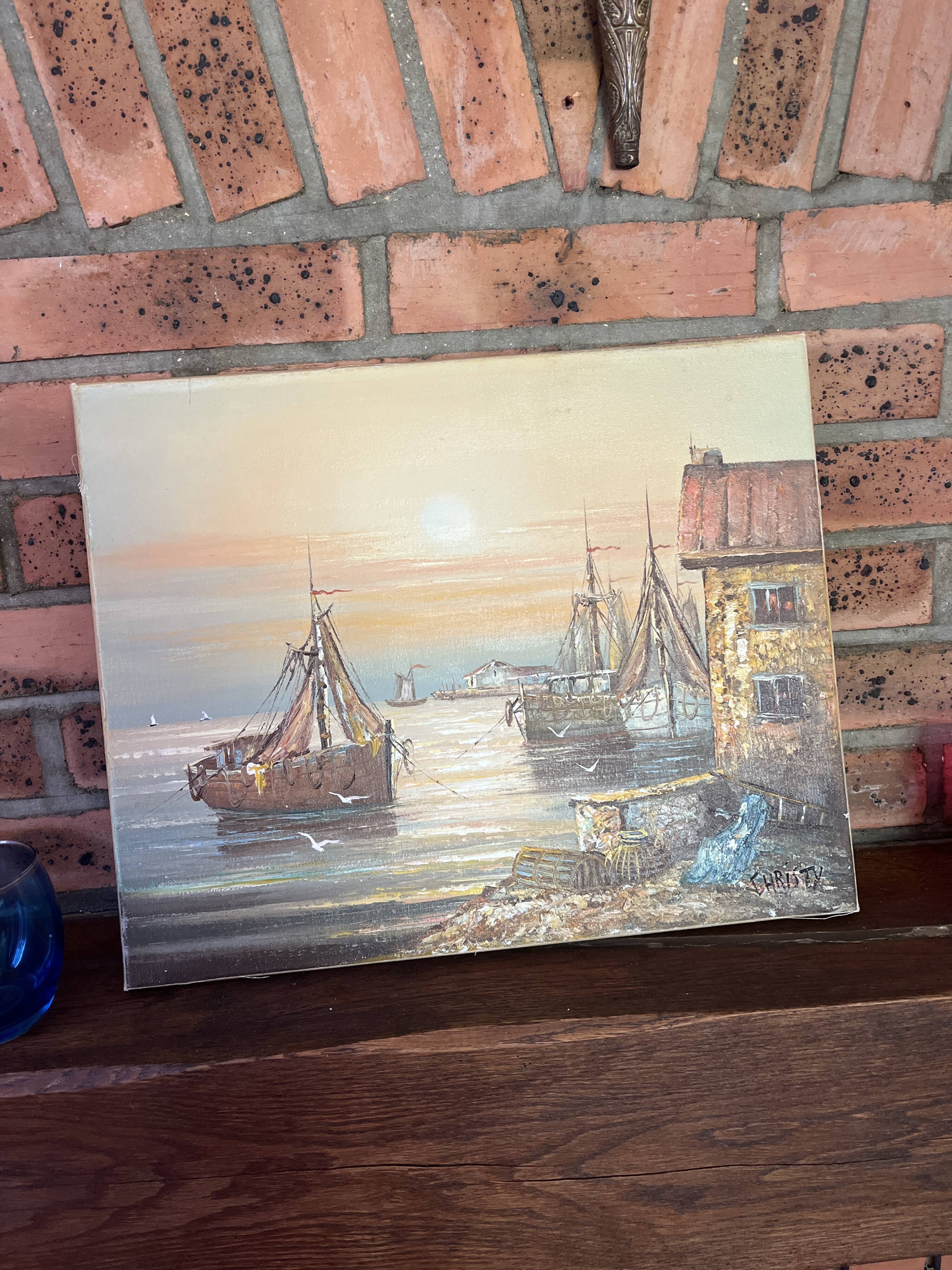 Oil painting signed christy