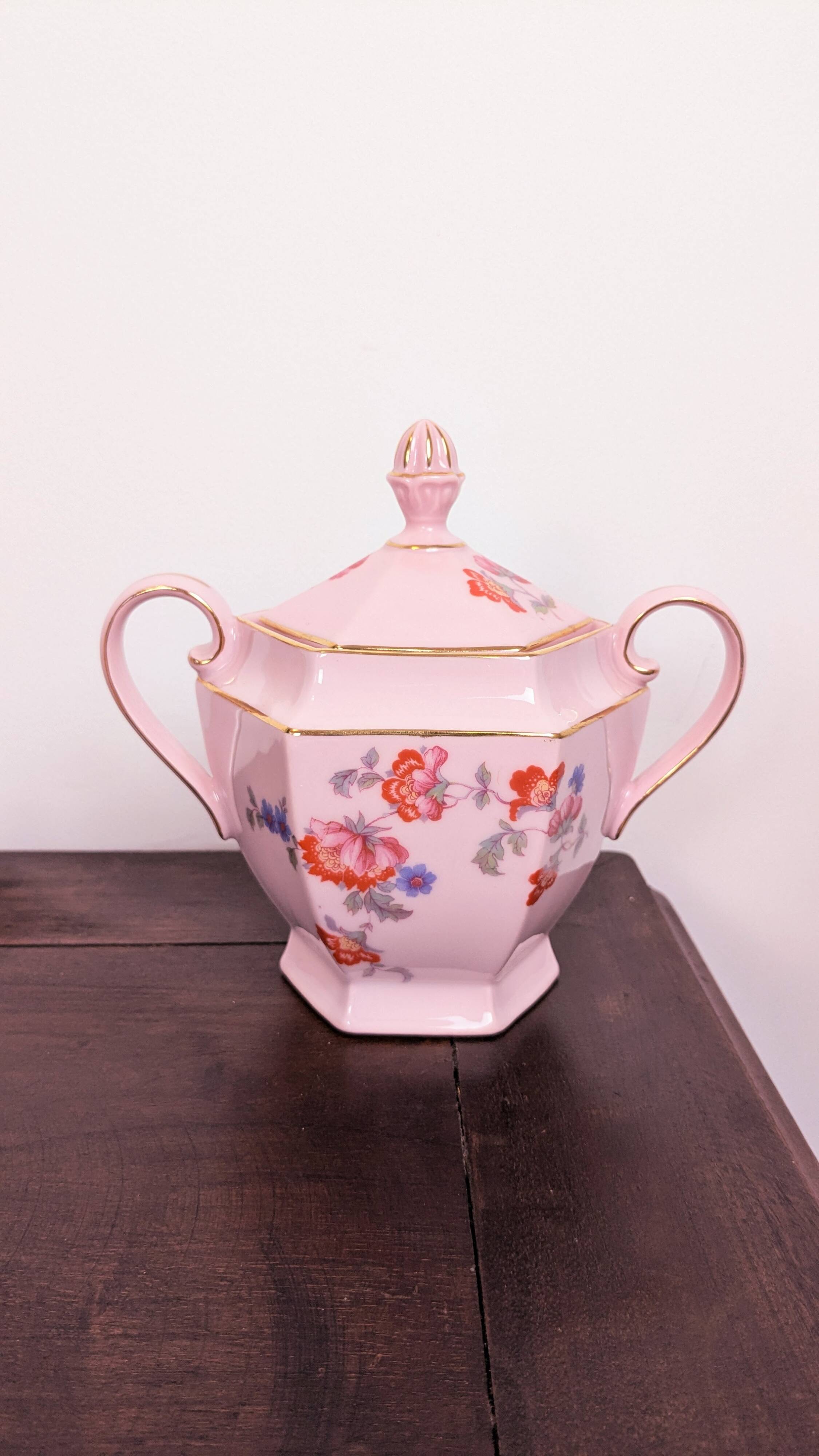 Epiag Czechoslovakia 27-piece art deco pink porcelain coffee set