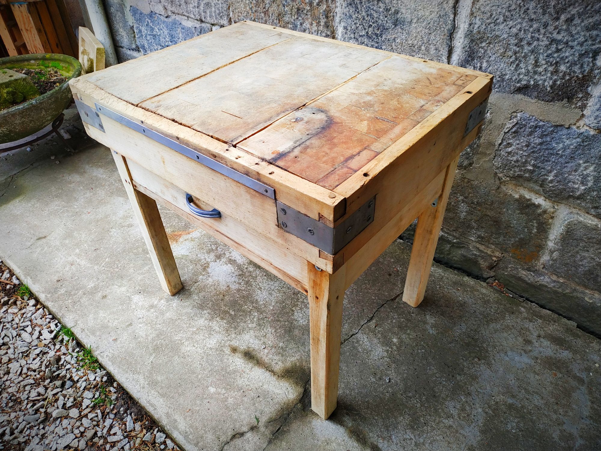 Old butcher's bill in solid beech