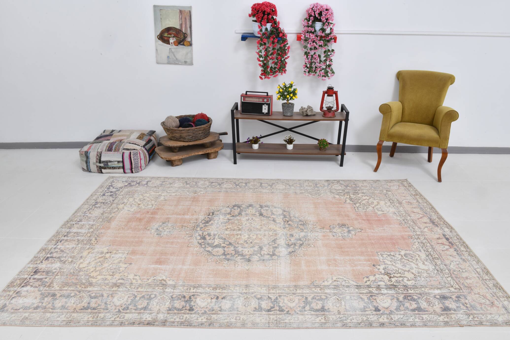 6x10 Soft Pastel Vintage Area Rug 198x303Cm SK 20973