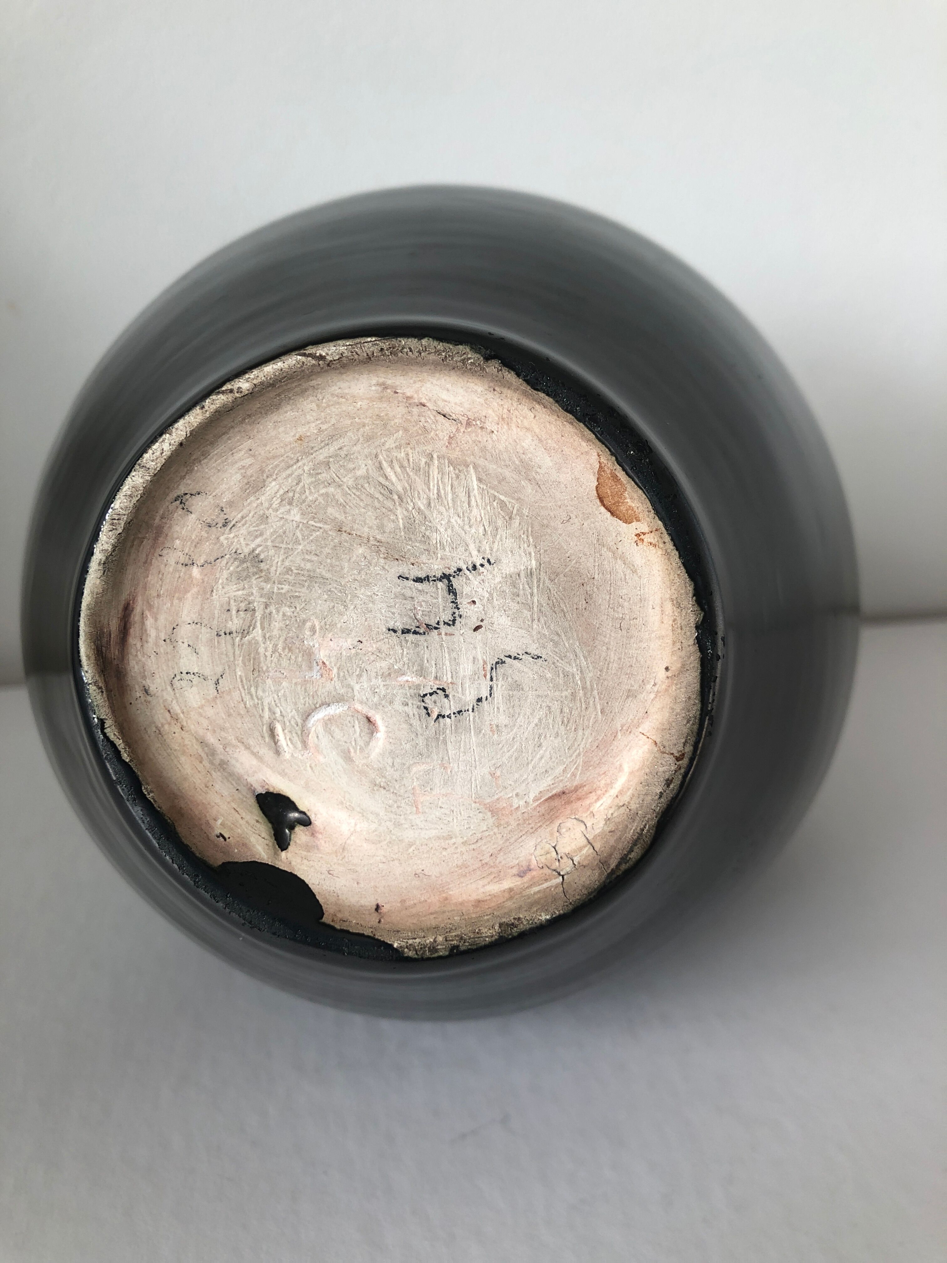 Enamelled ceramic vase