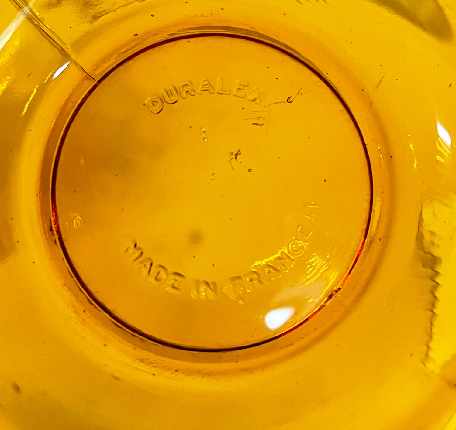 6 Duralex glasses, orange color