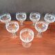 7 champagne coupes, vintage glass coupes
