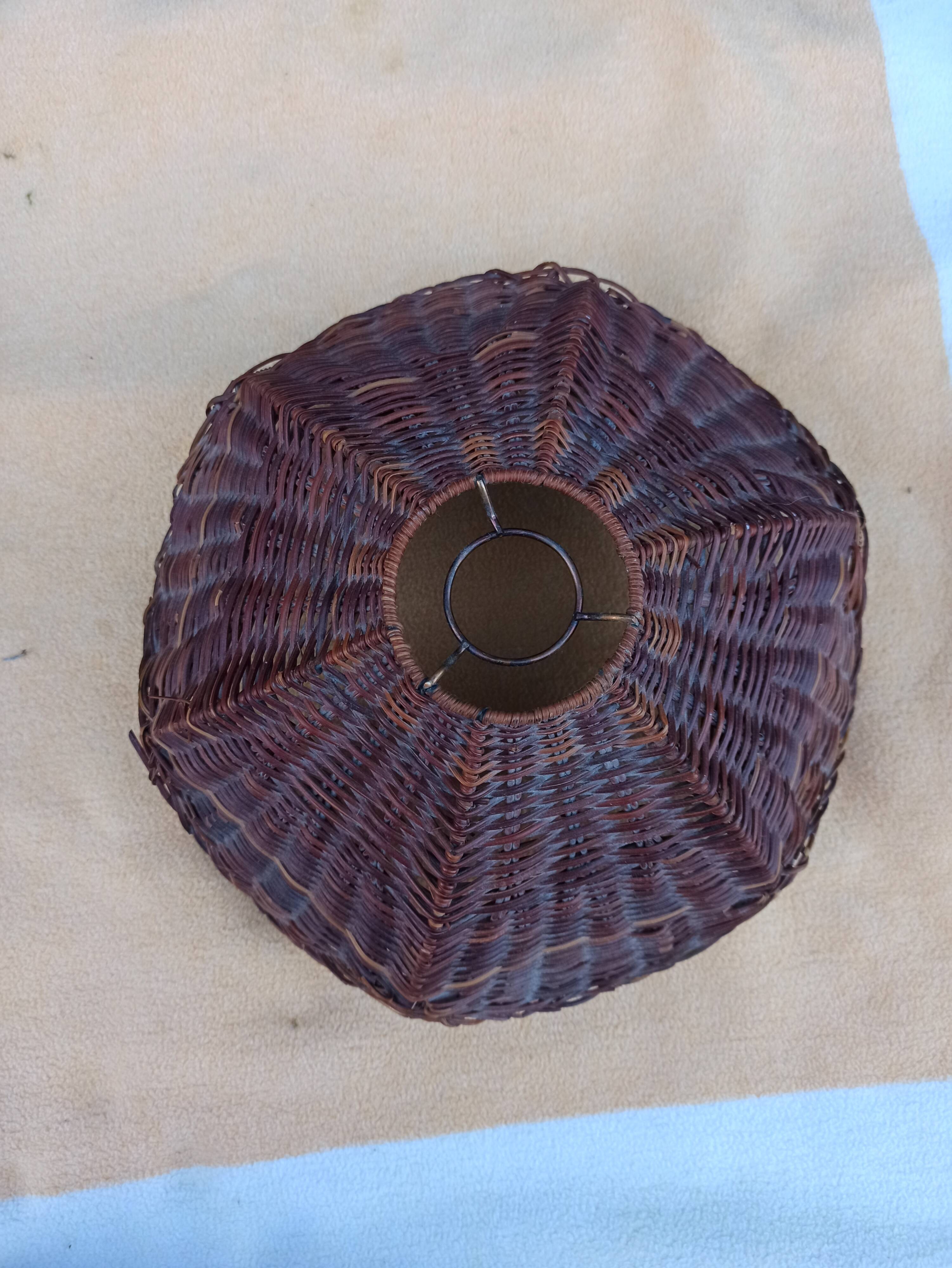 Lampshade suspension rattan wicker iron