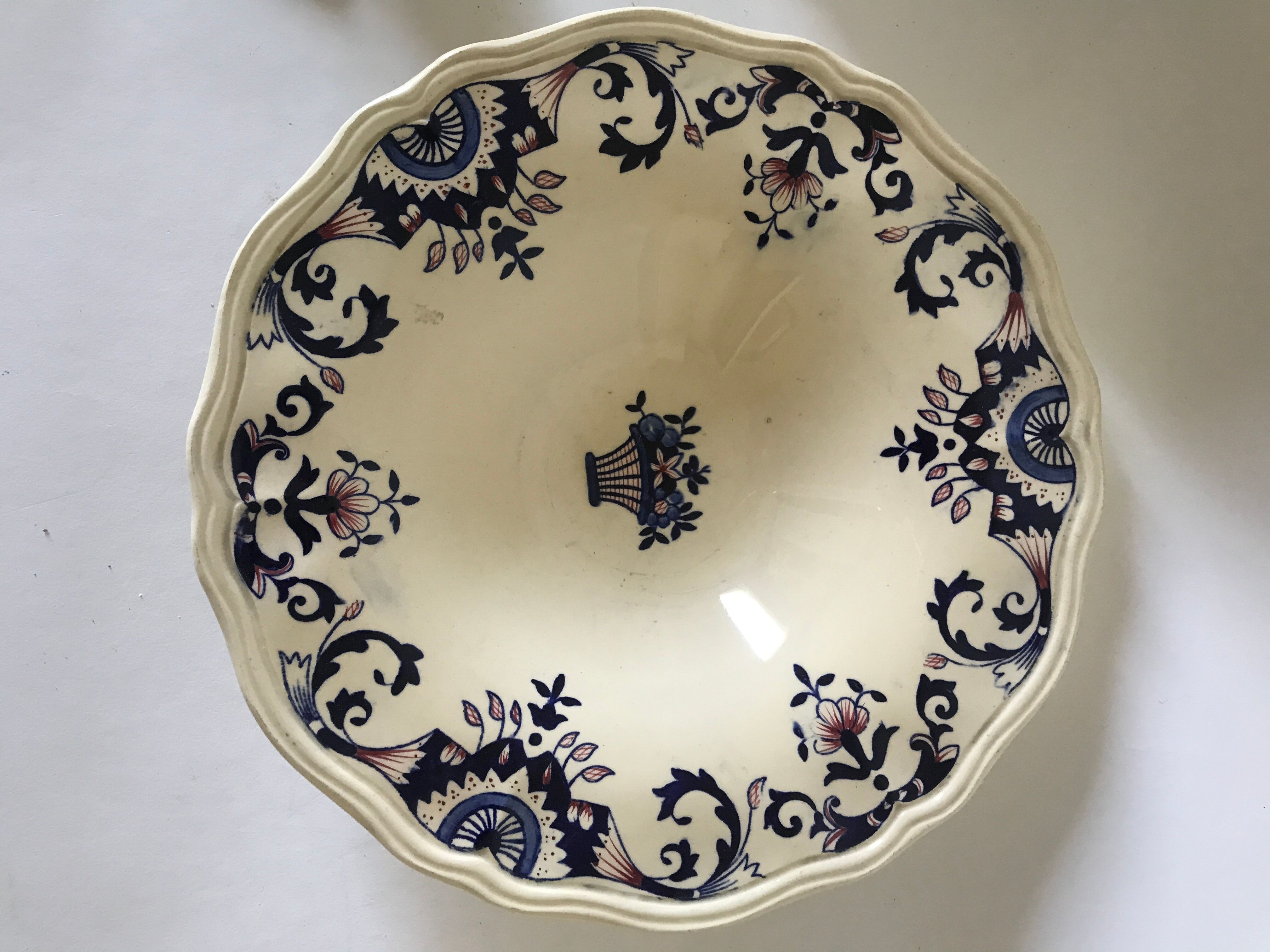 Pair of longchamp Rouennais earthenware cups