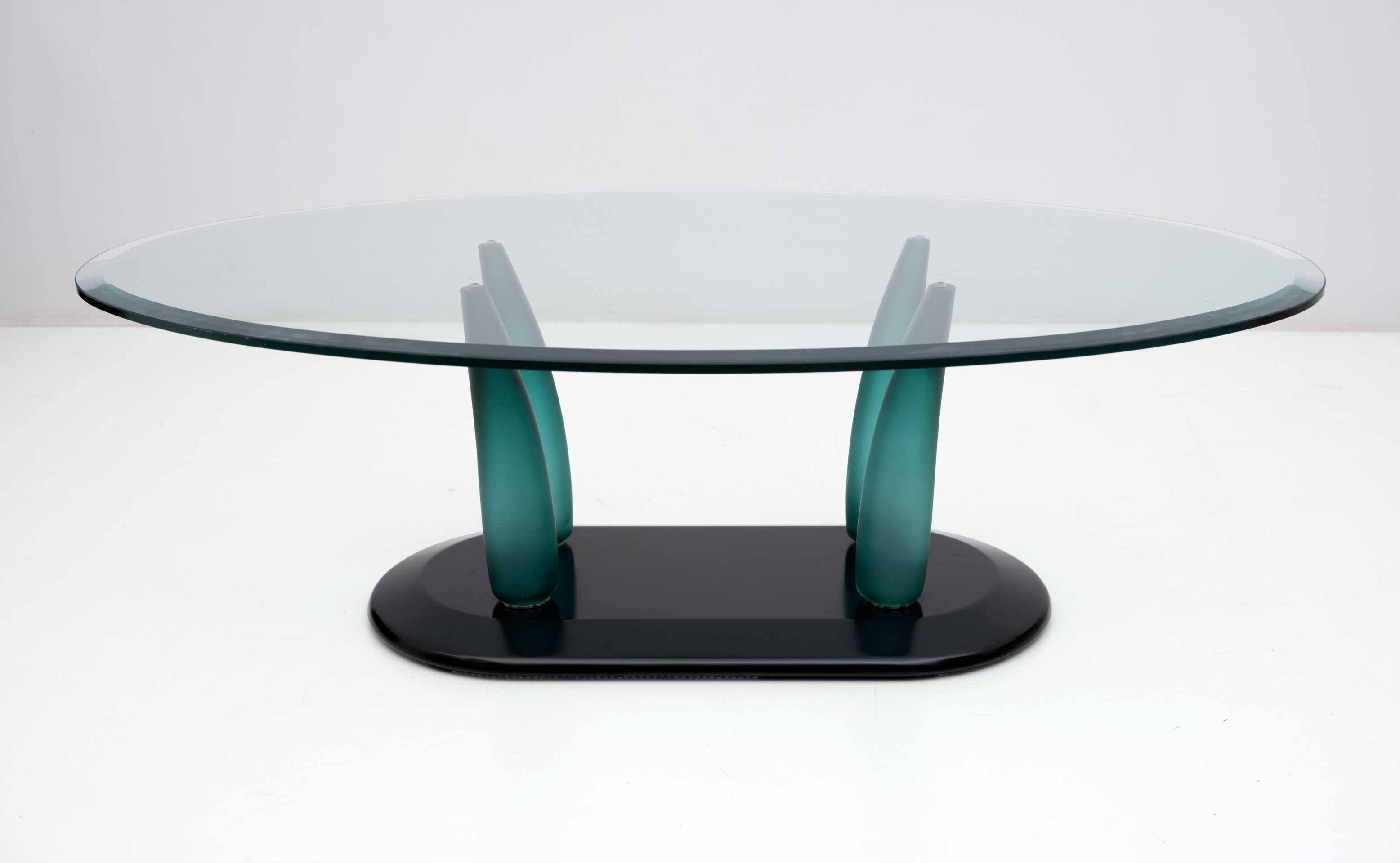 Vintage Italian Murano Glass Coffee Table by Seguso, 1989