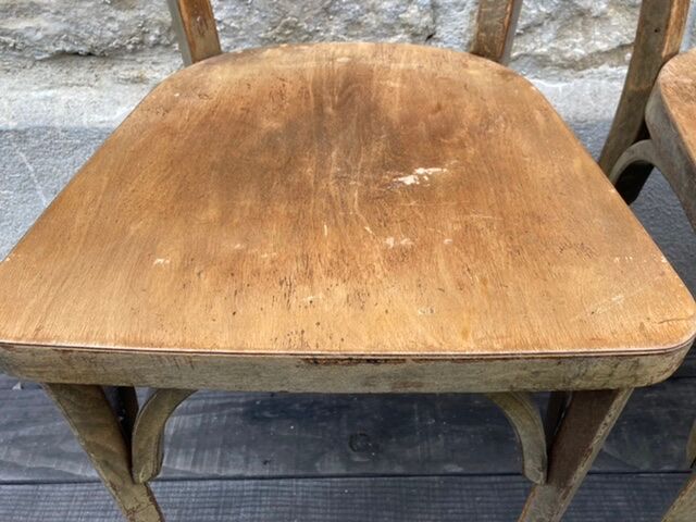 Set of 4 antique bistro chairs