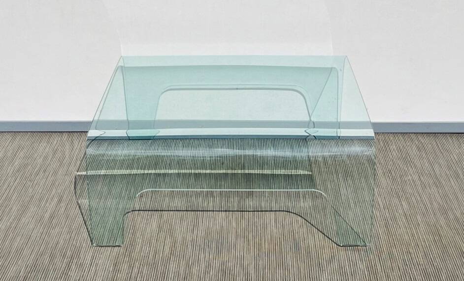 Table basse verre carrée. Vintage 90s