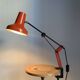 Lampe vintage 1970 bureau architecte RDA (DDR - GDR) rouge - 50 cm
