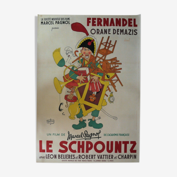 Affiche de cinéma originale Le Schpountz Marcel Pagnol - Fernandel