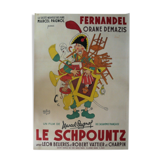 Affiche de cinéma originale Le Schpountz Marcel Pagnol - Fernandel