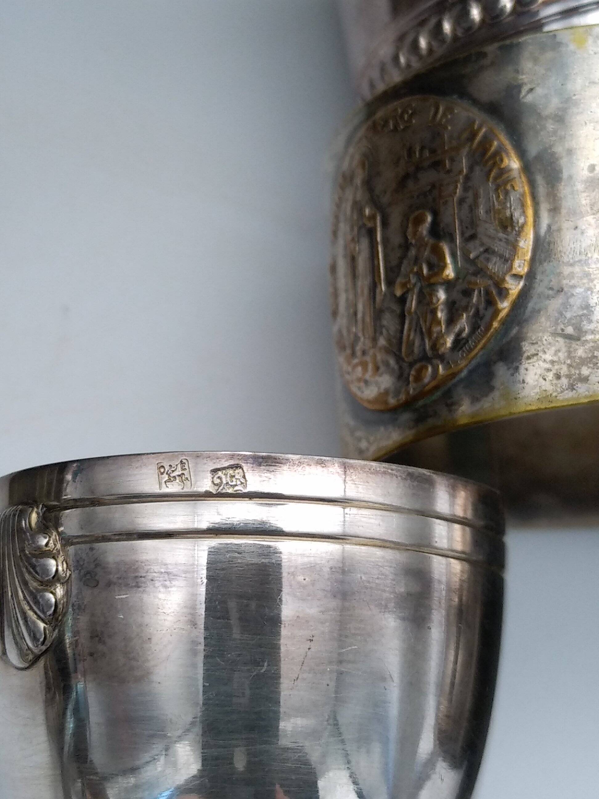 Egg cups, ladles, timpani. christofle, ercuis, sfam. silver plated.