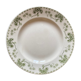Round vinatge dish in iron earth model Palmyra of Sarreguemines