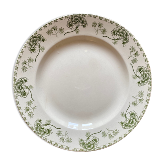 Round vinatge dish in iron earth model Palmyra of Sarreguemines