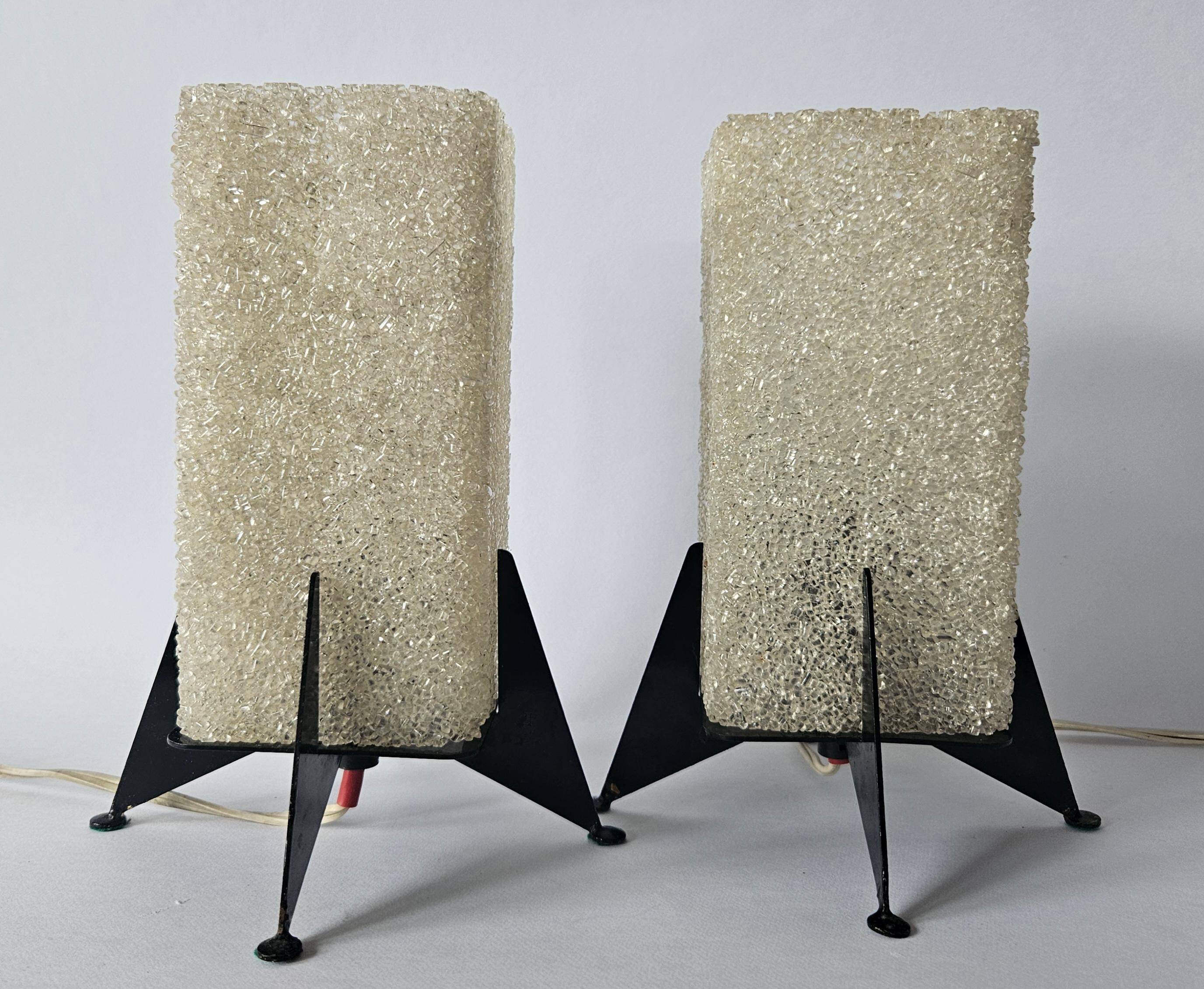 Paire de lampes de table rares des années 1970 Pokrok Zilina, Rocket.