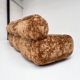 Canapé-lit vintage italien en velours, années 1970