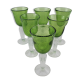 6 footed glasses in biot bubble