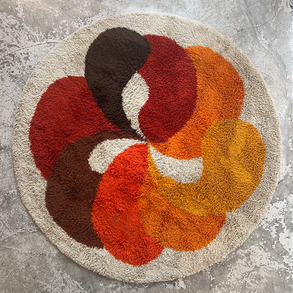 Psychedelic "Rya" carpet from Desso, Netherlands 70s.