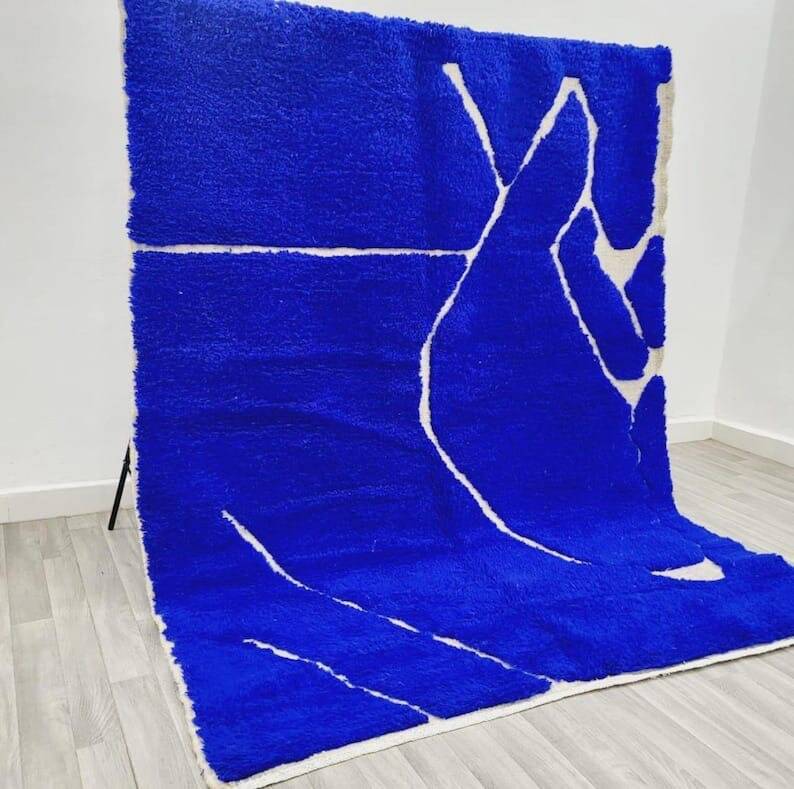 Handwoven Berber rug, traditionally handmade, 1.4/2.6 m.