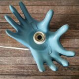 Blue ceramic hand lamp