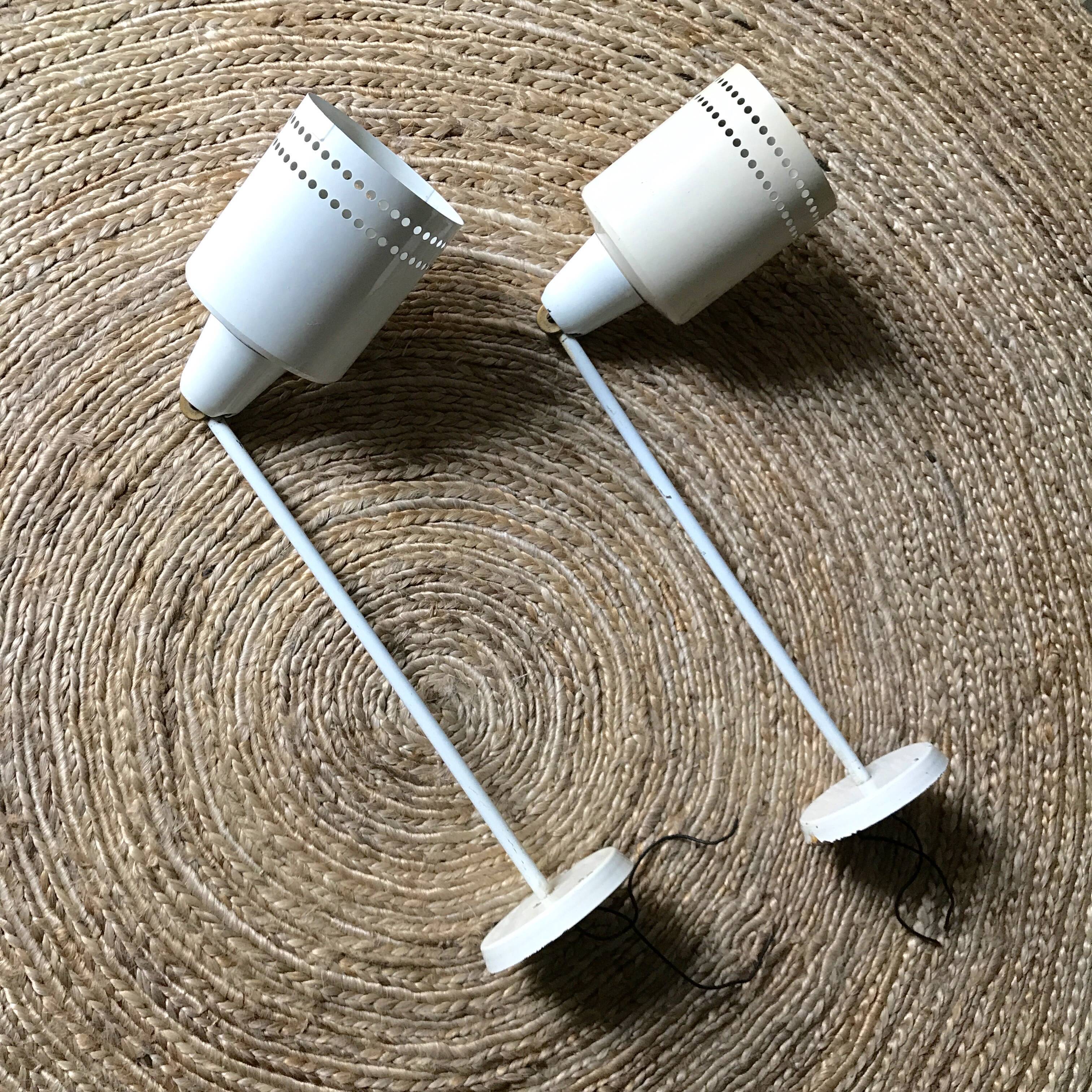 White metal wall sconces