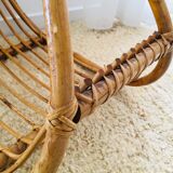 Vintage rattan log holder