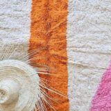 Handmade natural wool rug, size 100 x 200 cm