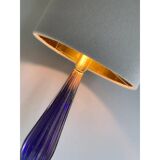Contemporary Gold and Blue Murano Glass Table Lamp