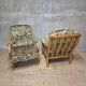 Pair of Wooden Armchairs with Curved Arms, Czechoslovakia, 1940s–1950s