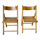Pair of folding cane chairs