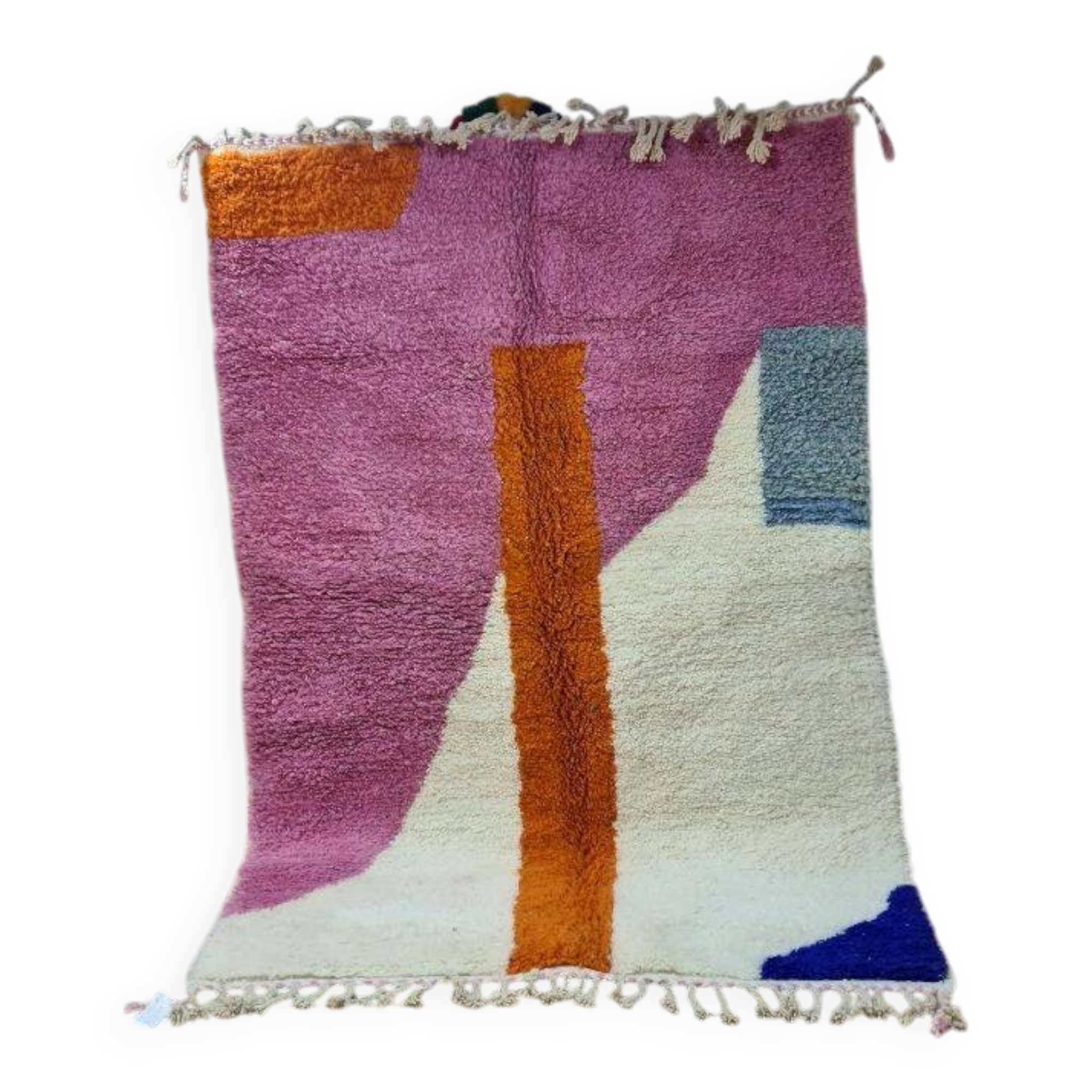 Modern Bohemian Rug 250x150 cm - Abstract Design Pink and Orange