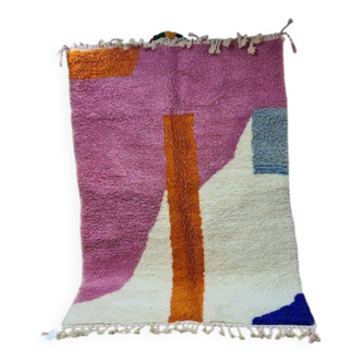 Tapis Bohème Moderne 250x150 cm - Design Abstrait Rose et Orange
