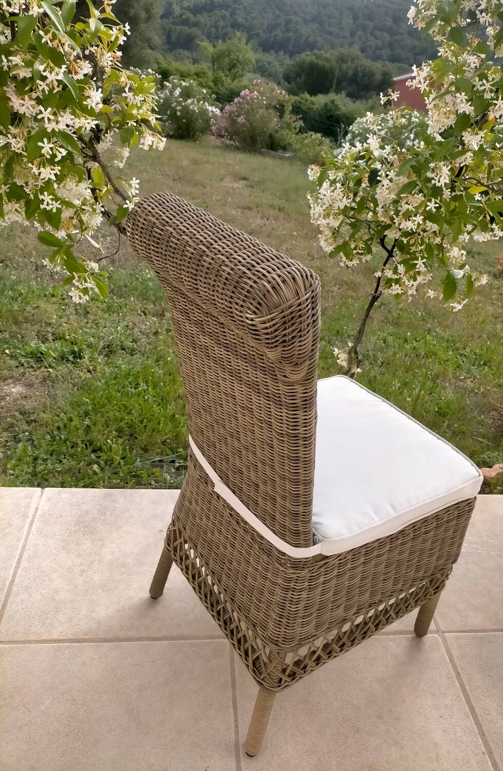 Wicker and rattan chair
