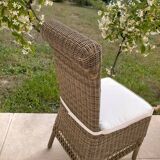Chaise en osier et rotin