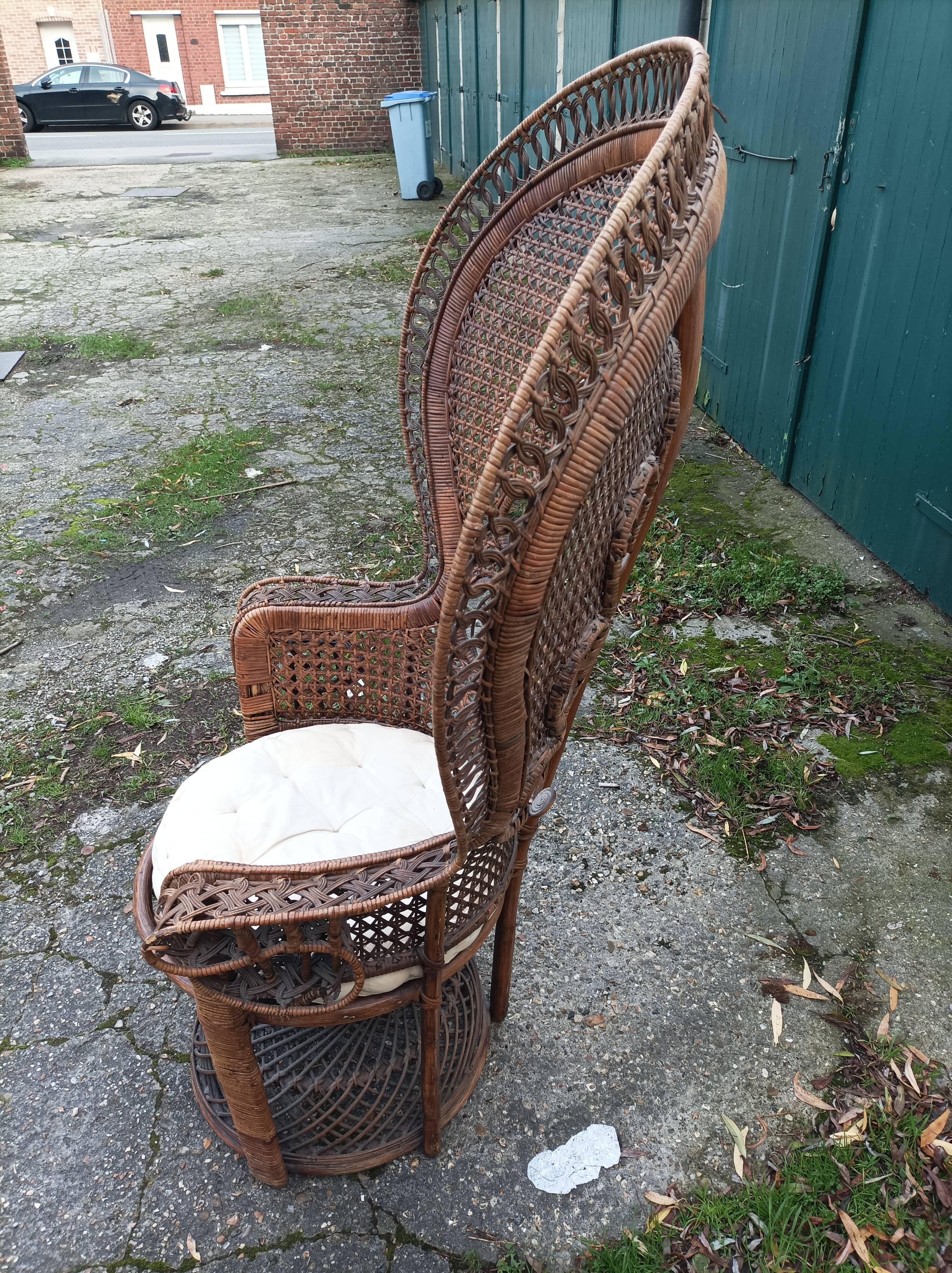 Armchair emmanuelle wicker vintage rattan
